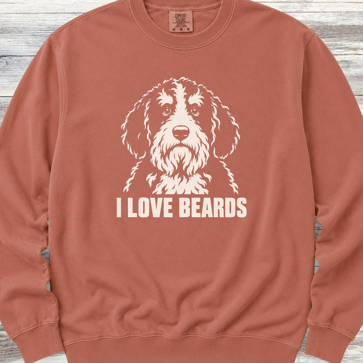 Bernedoodle I Love Beards Sweatshirt - Terracotta