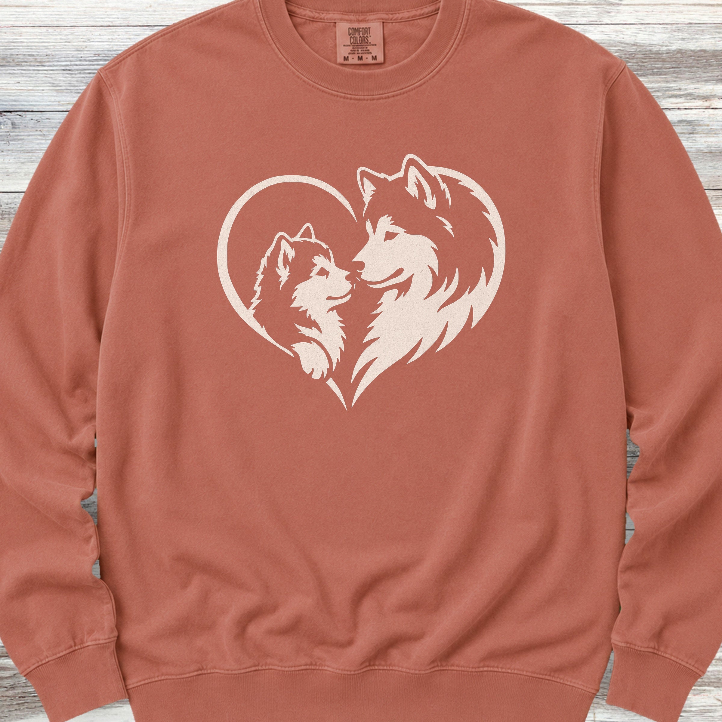Alaskan Malamute Heart Bond Sweatshirt - Terracotta
