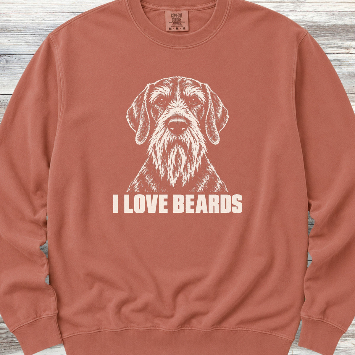 German Wirehaired Pointer I Love Beards Sweatshirt - Terracotta