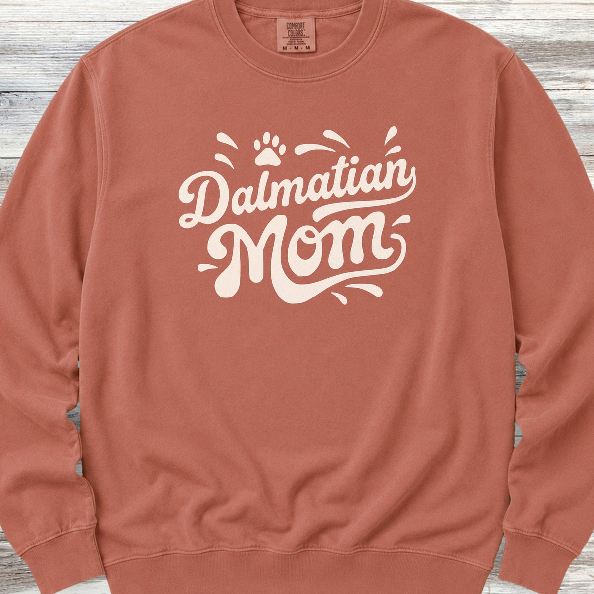 Dalmatian Groovy Mom Sweatshirt - Terracotta