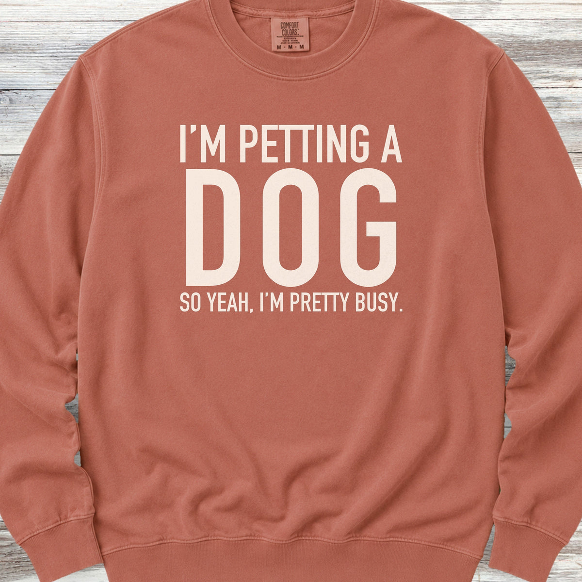 I'm Petting a Dog Sweatshirt - Terracotta