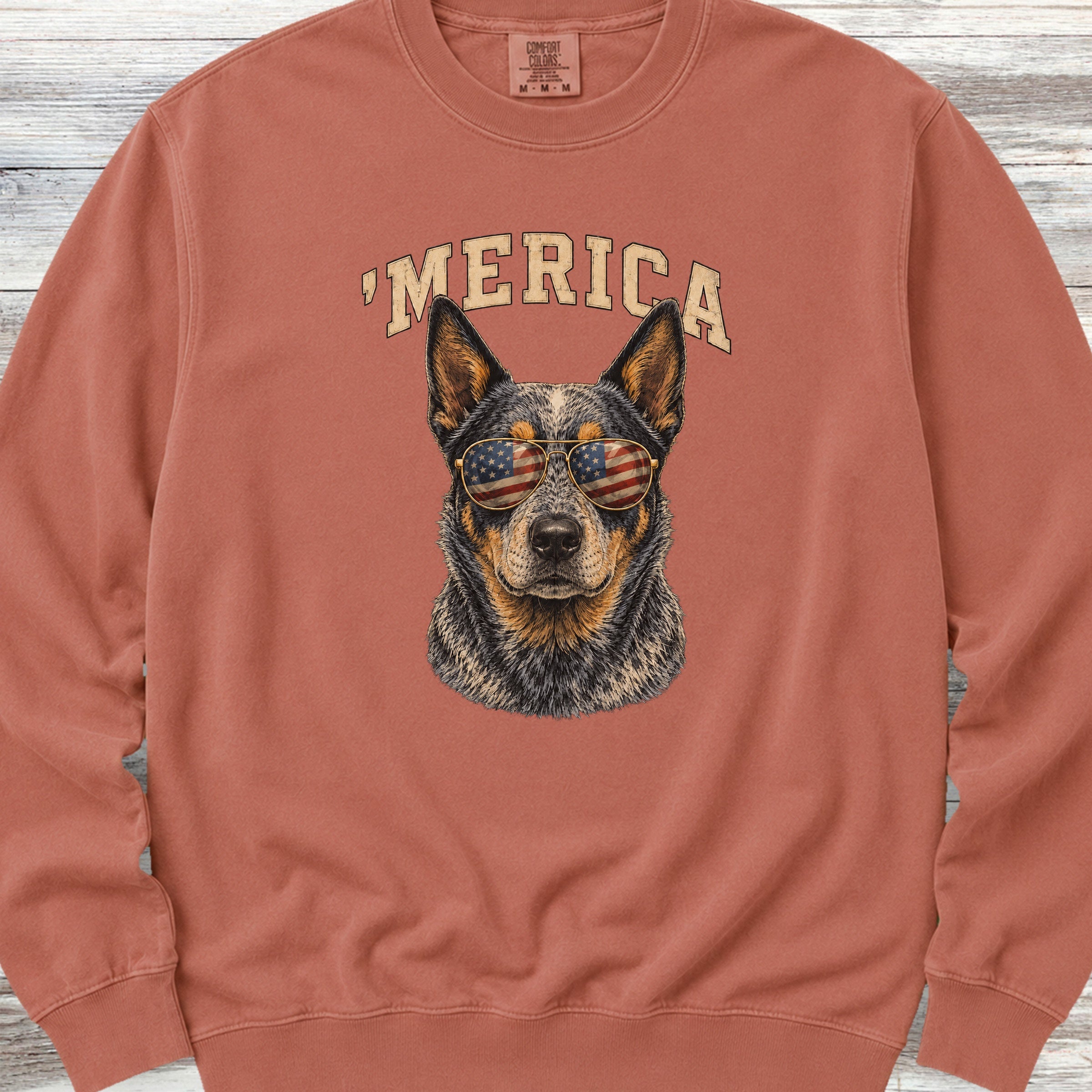 Australian Cattle Dog Blue 'Merica Sweatshirt - Terracotta