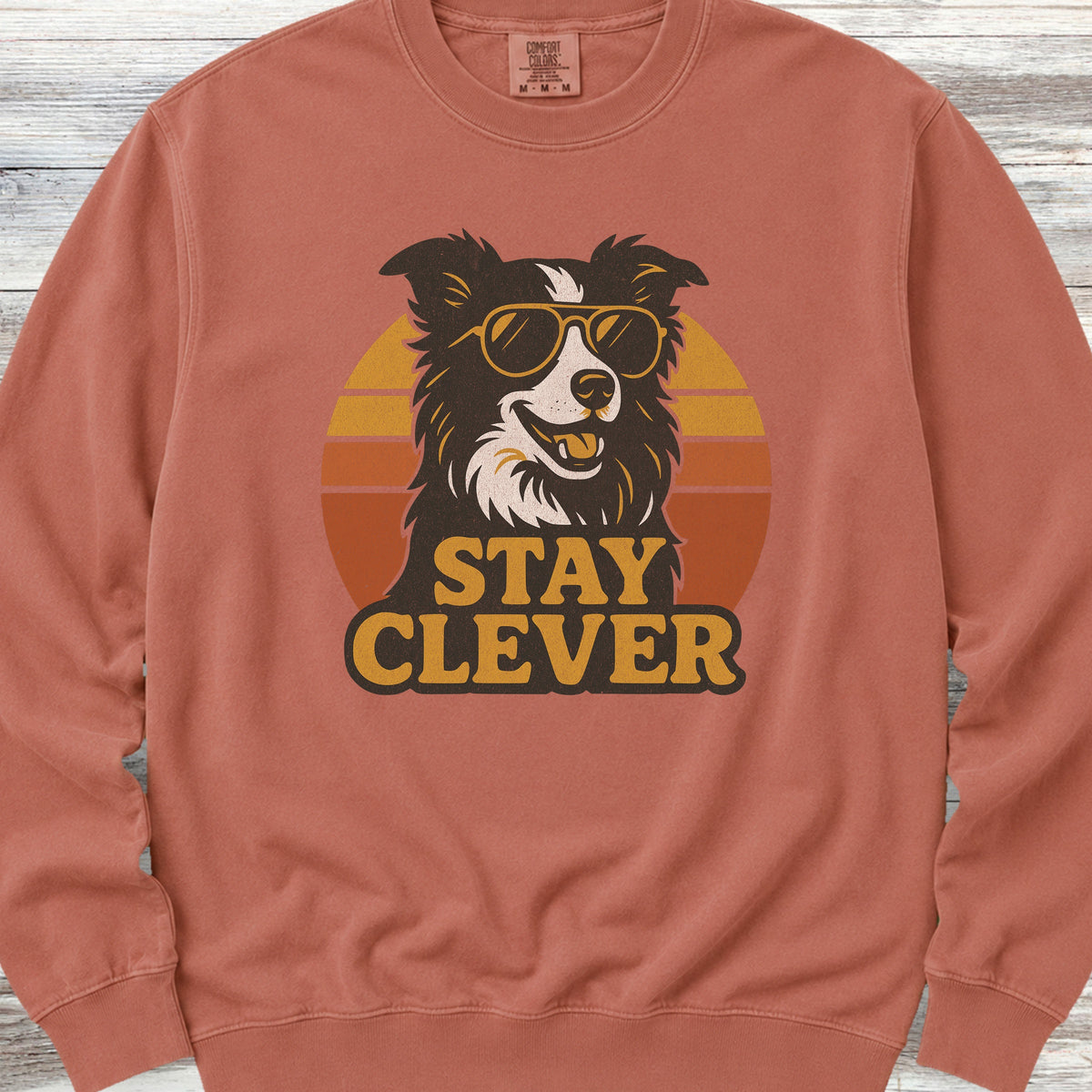 Border Collie Stay Clever Sweatshirt - Terracotta