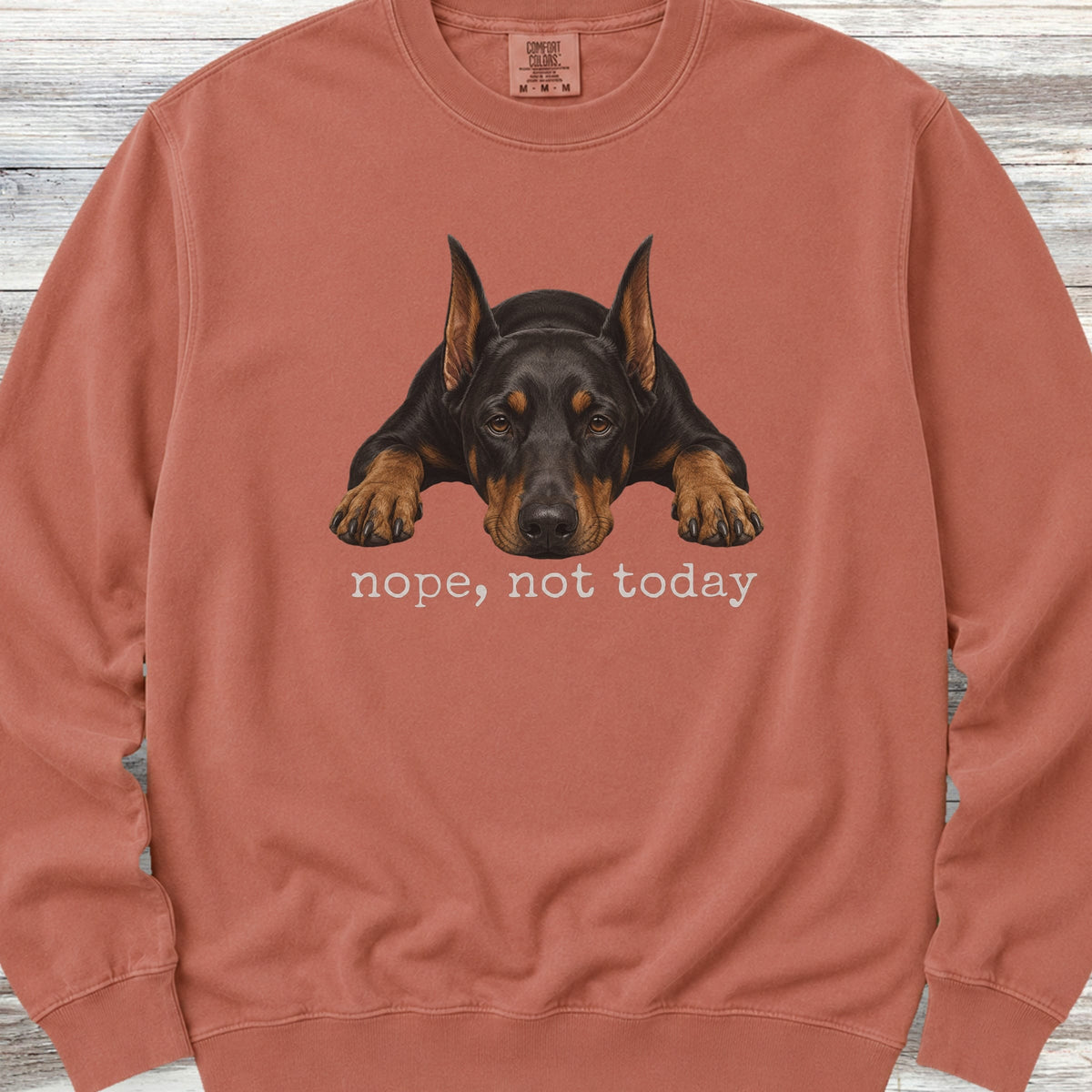 Doberman Nope Sweatshirt - Terracotta