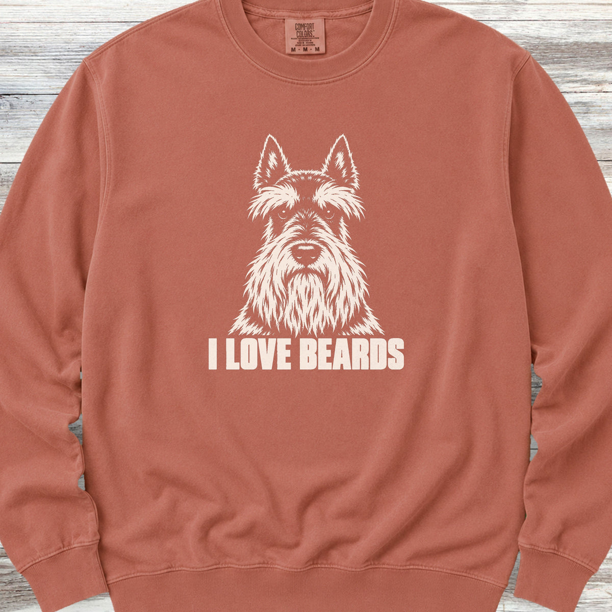Scottish Terrier I Love Beards Sweatshirt - Terracotta