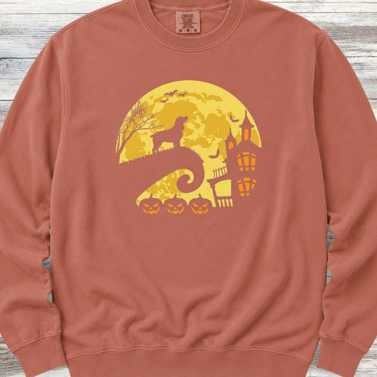 Boykin Spaniel Halloween Moon Sweatshirt - Terracotta