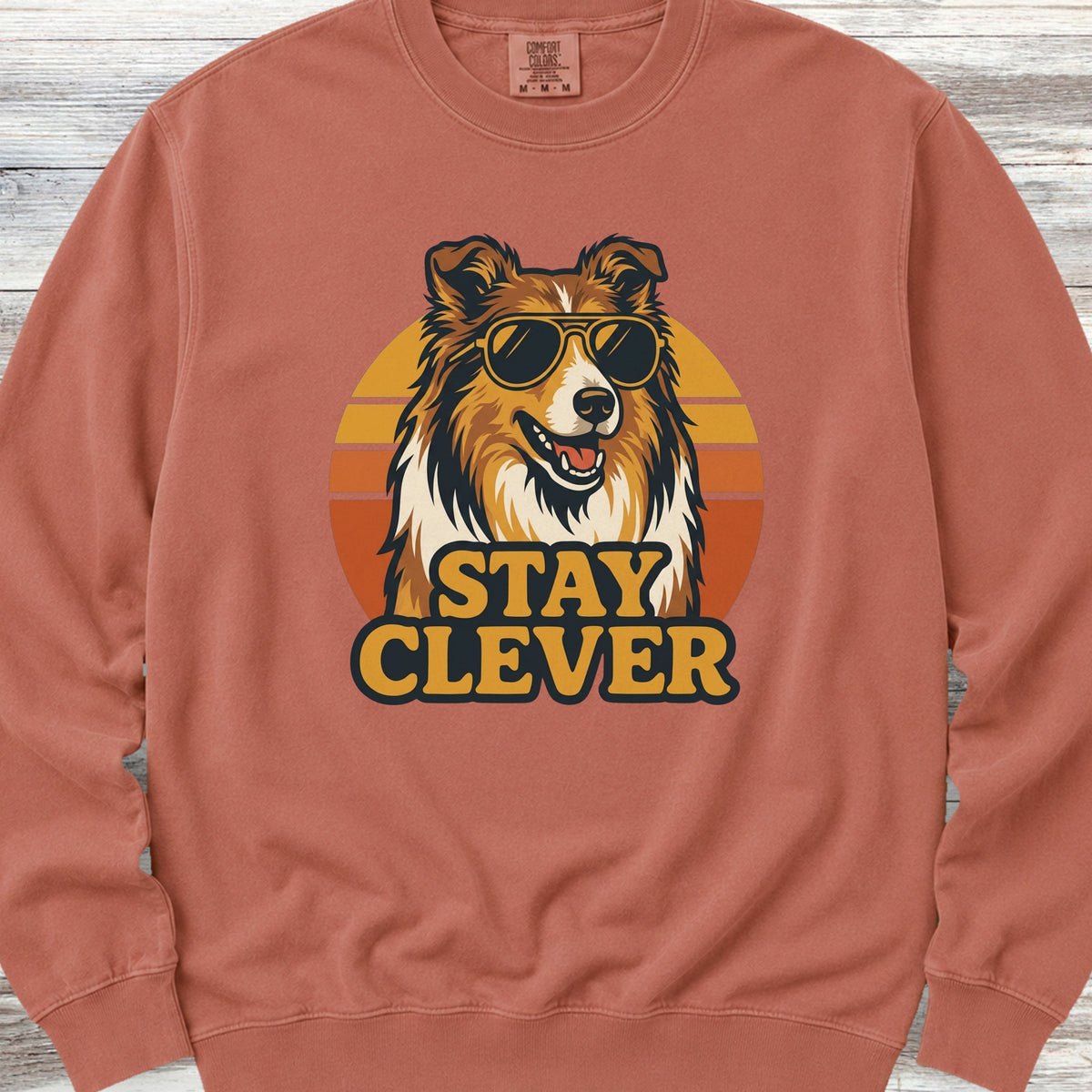 Rough Collie Stay Clever Sweatshirt - Terracotta