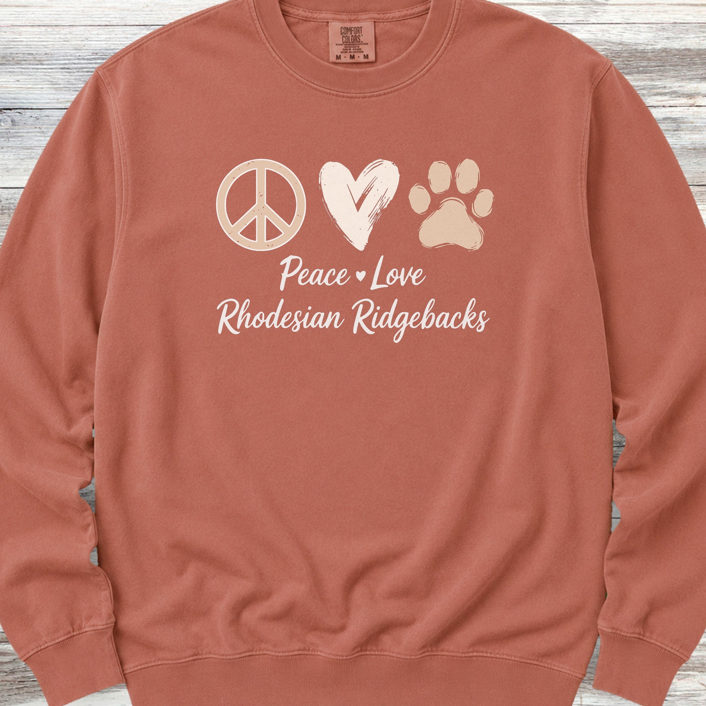 Rhodesian Ridgeback Peace Sweatshirt - Terracotta