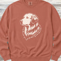 Golden Retriever Woodcut Portrait Sweatshirt - Terracotta
