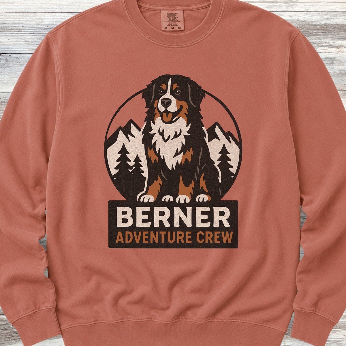 Bernese Mountain Dog Adventure Crew Sweatshirt - Terracotta