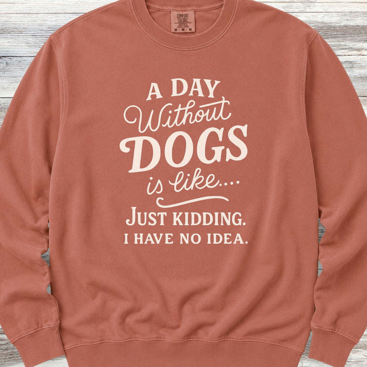 A Day Without Dogs Sweatshirt - Terracotta