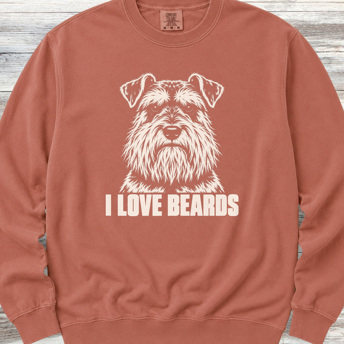 Schnauzer I Love Beards Sweatshirt - Terracotta