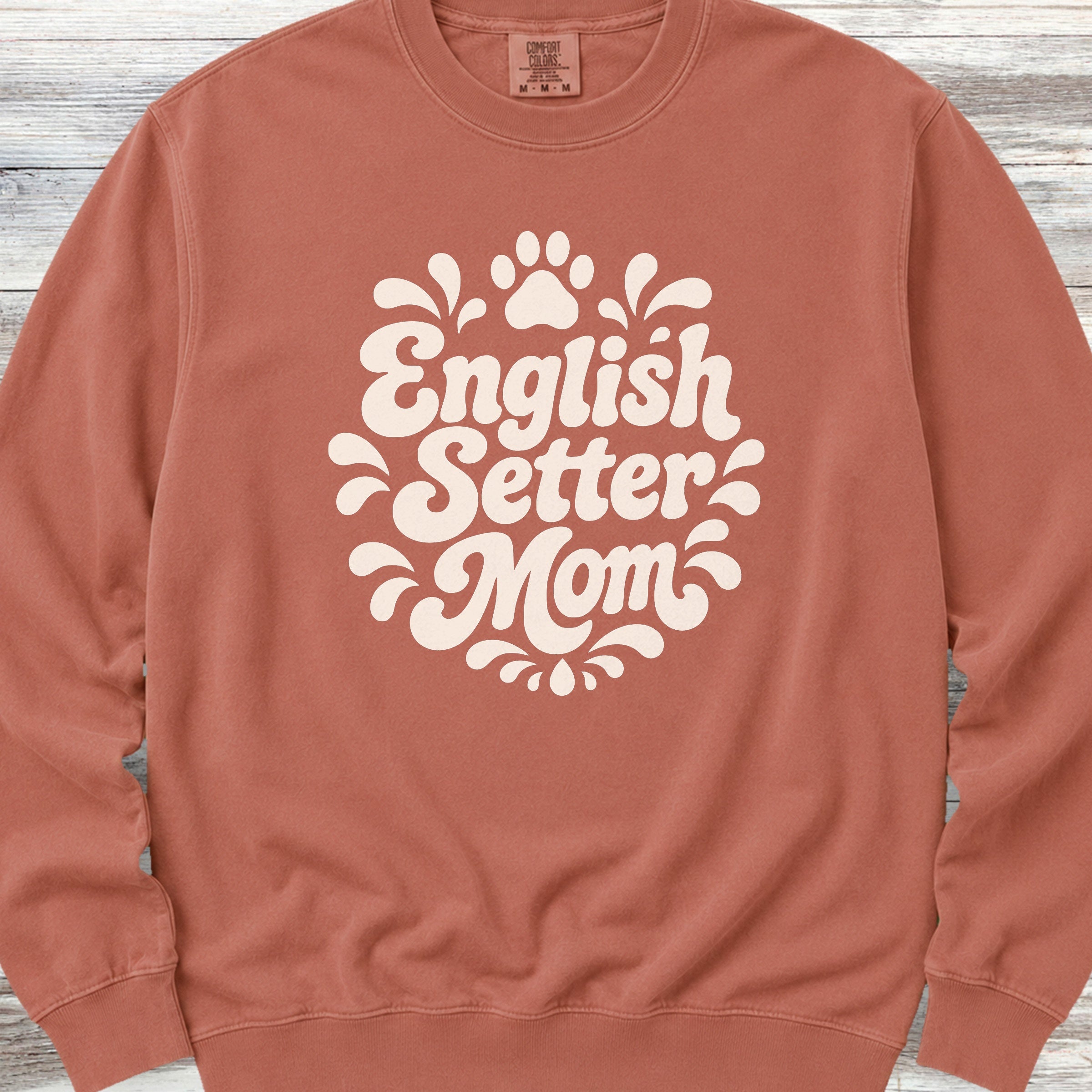 English Setter Groovy Mom Sweatshirt - Terracotta