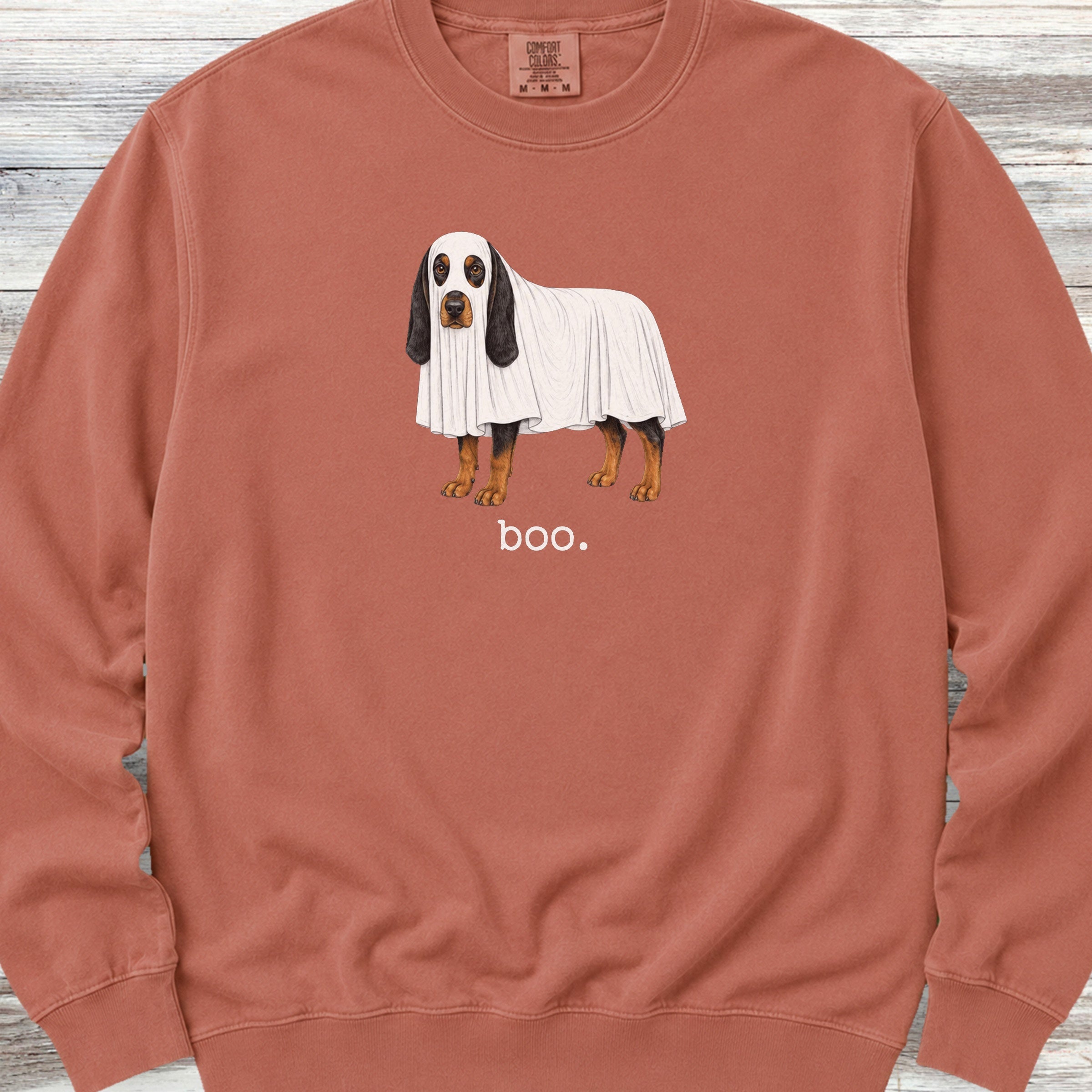 Black and Tan Coonhound Boo Sweatshirt - Terracotta