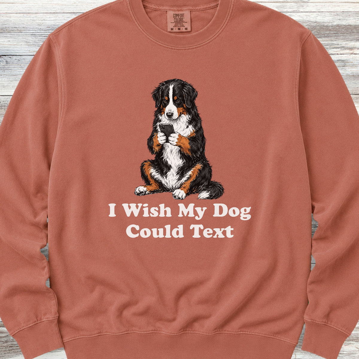 Bernese Mountain Dog Text Sweatshirt - Terracotta