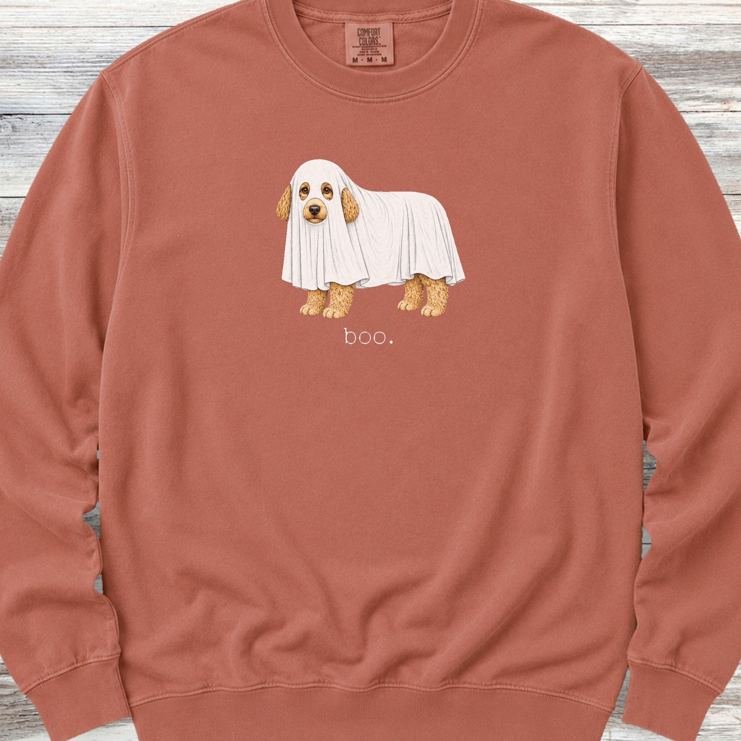 Goldendoodle Boo Sweatshirt - Terracotta
