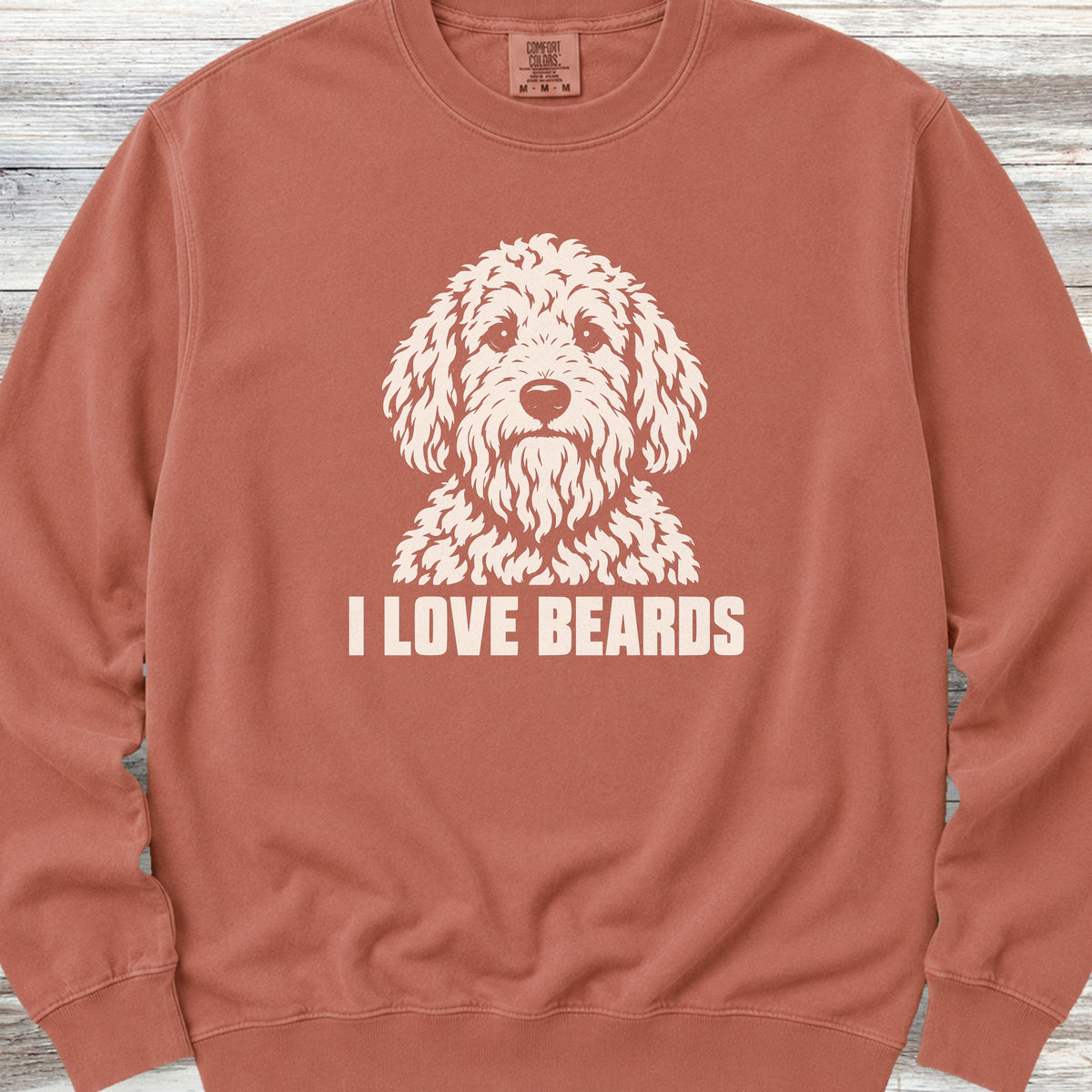 Doodle I Love Beards Sweatshirt - Terracotta