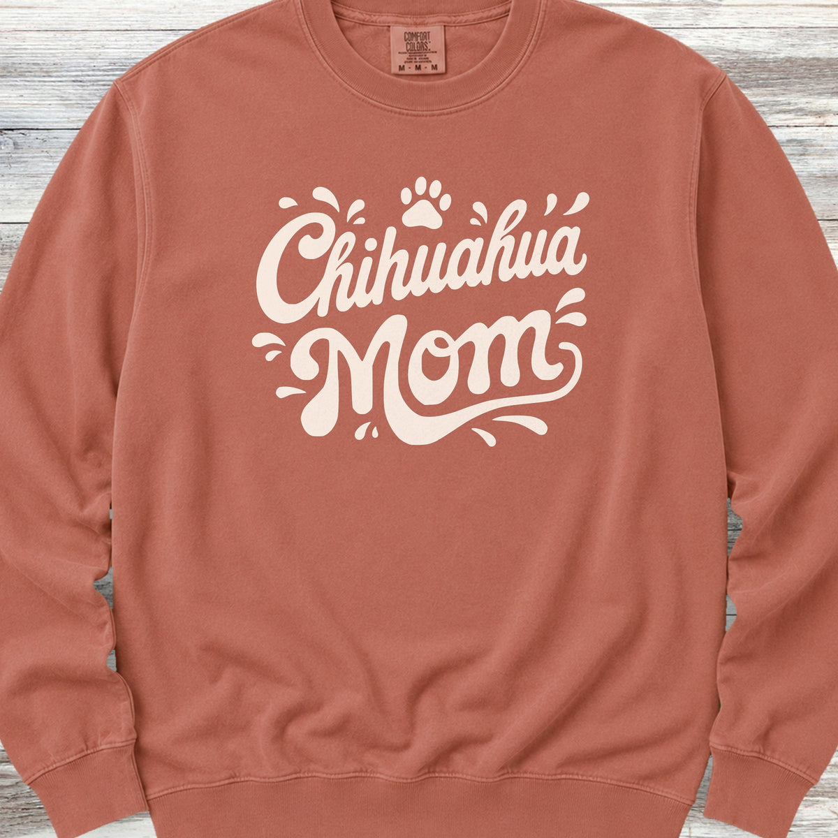 Chihuahua Groovy Mom Sweatshirt - Terracotta