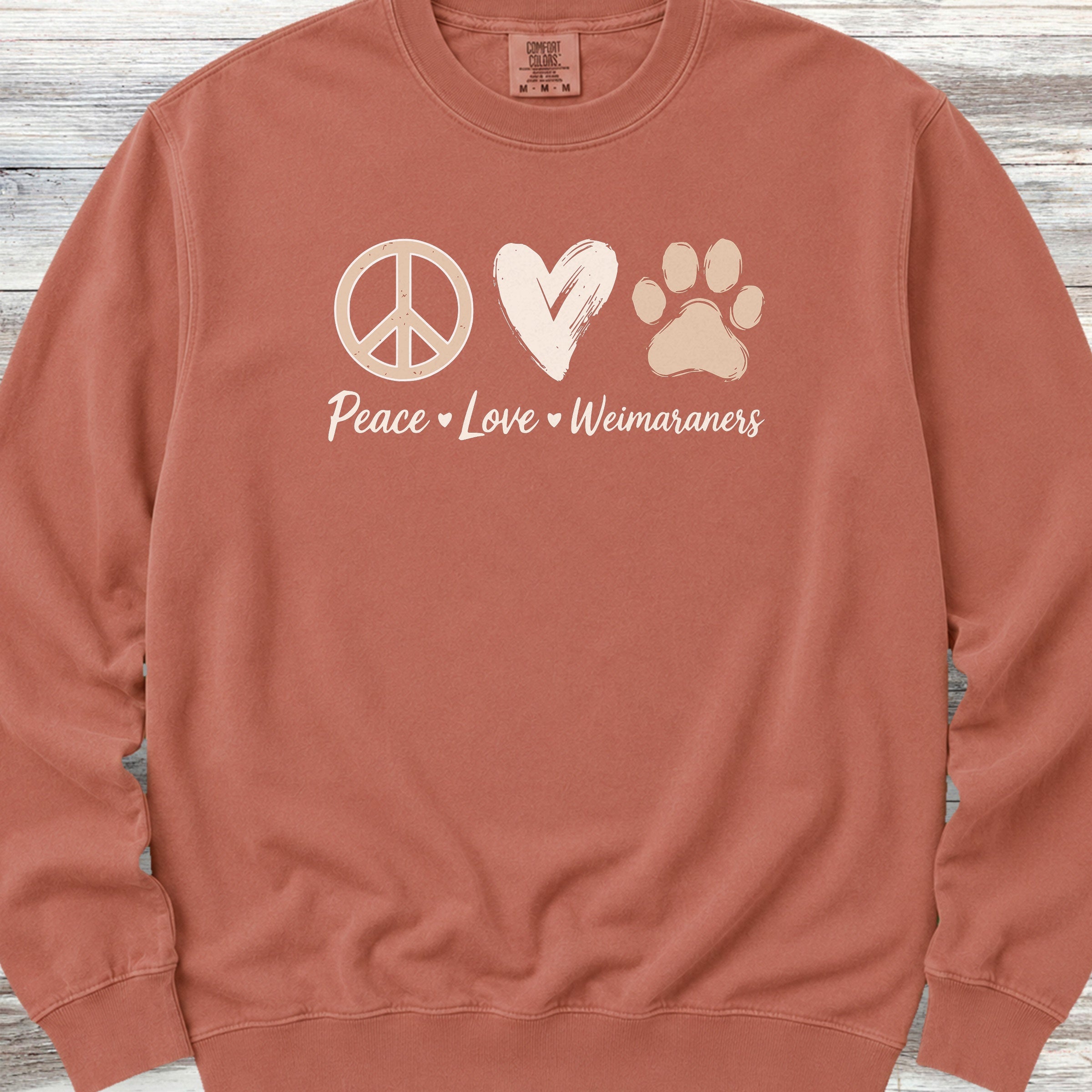 Weimaraner Peace Sweatshirt - Terracotta