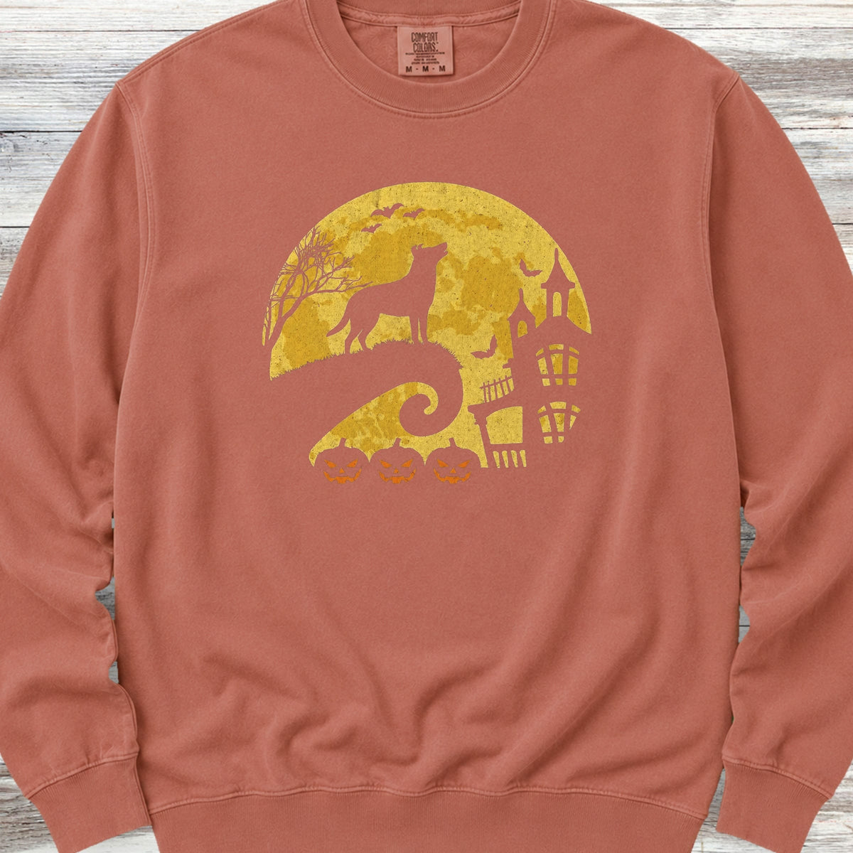 Smooth Collie Halloween Moon Sweatshirt - Terracotta