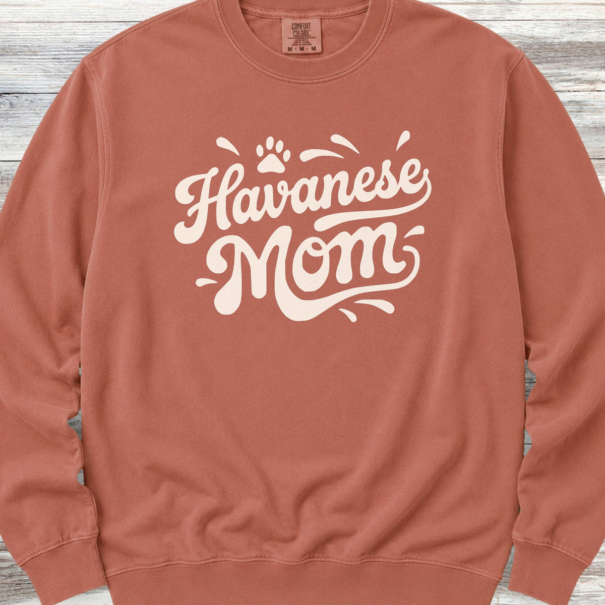 Havanese Groovy Mom Sweatshirt - Terracotta