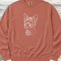 Yorkshire Terrier Sketch Sweatshirt - Terracotta