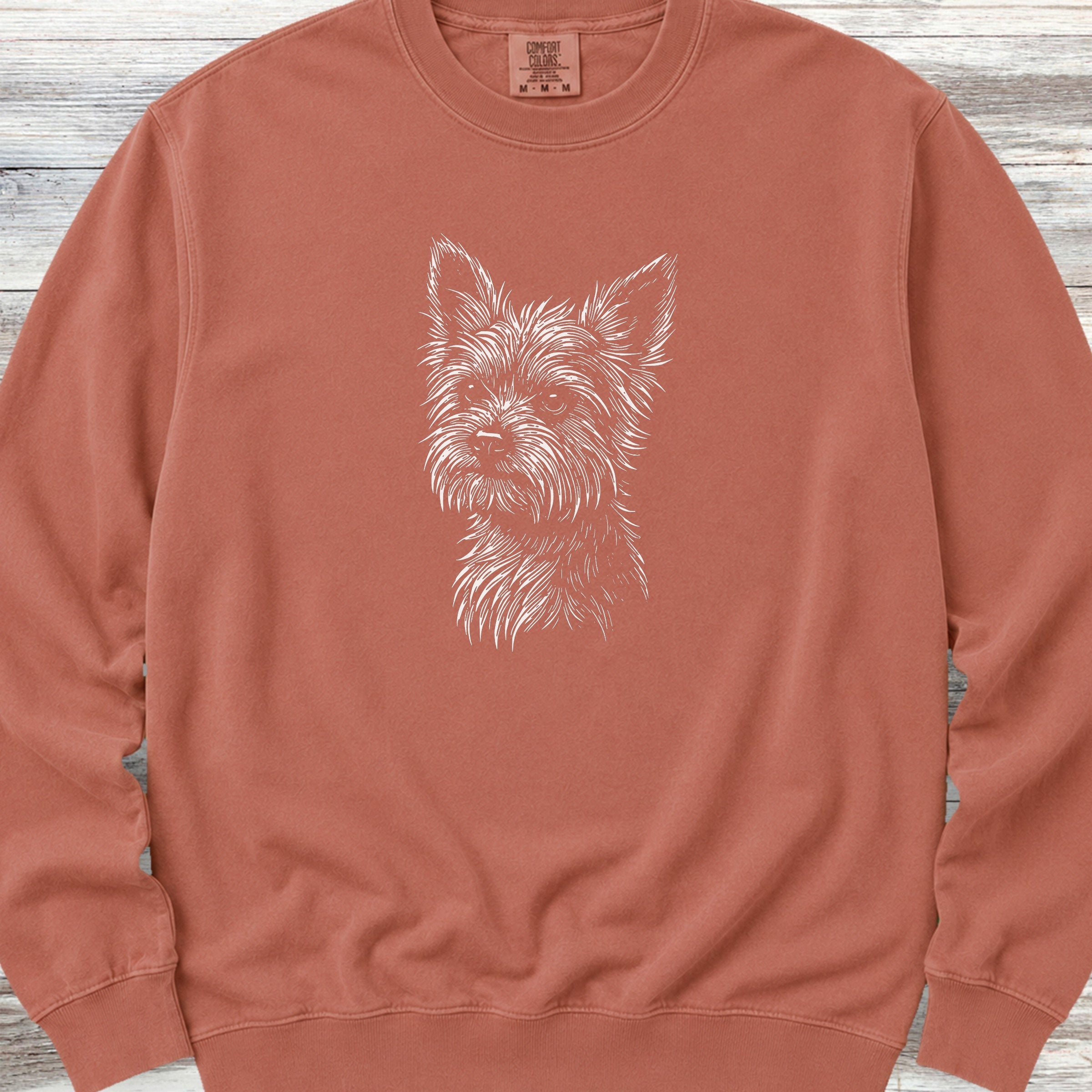 Yorkshire Terrier Sketch Sweatshirt - Terracotta
