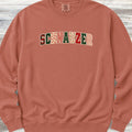 Schnauzer Holiday Faux Patchwork Sweatshirt - Terracotta