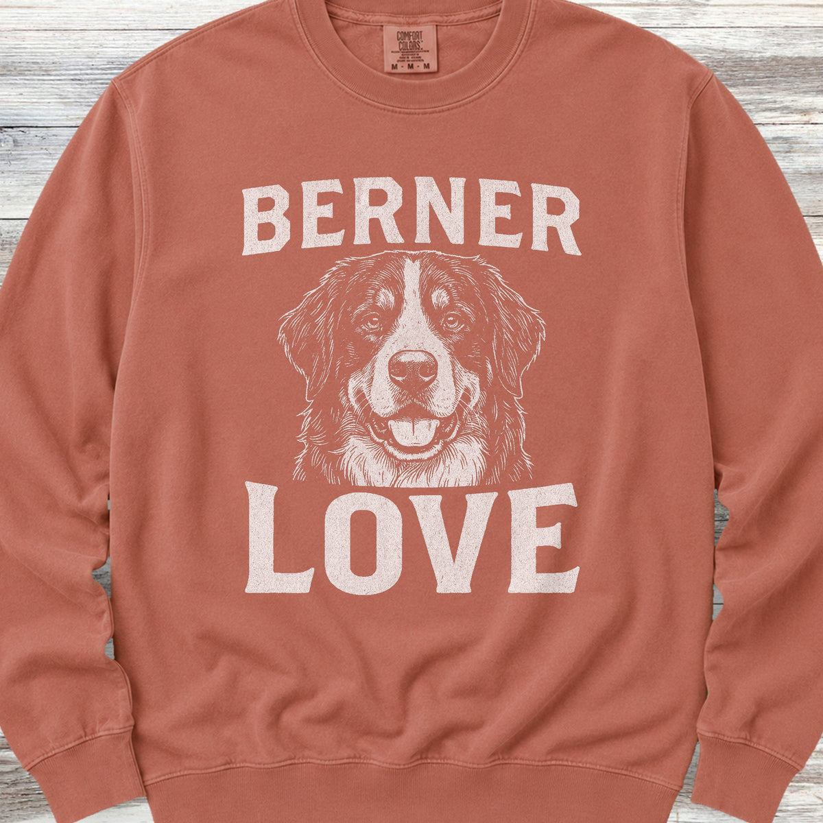 Bernese Mountain Dog Love Portrait Sweatshirt - Terracotta