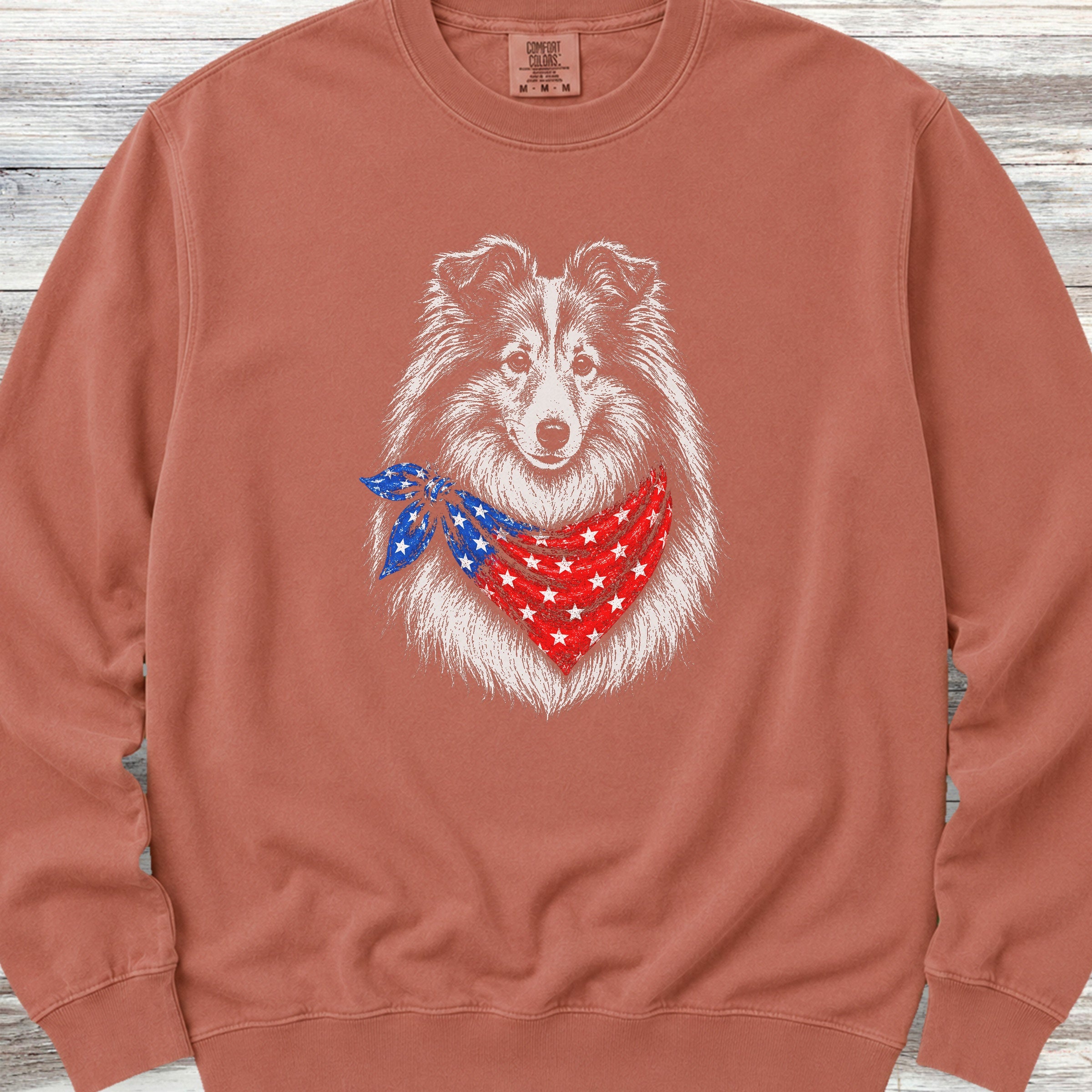 Shetland Sheepdog USA Sweatshirt - Terracotta