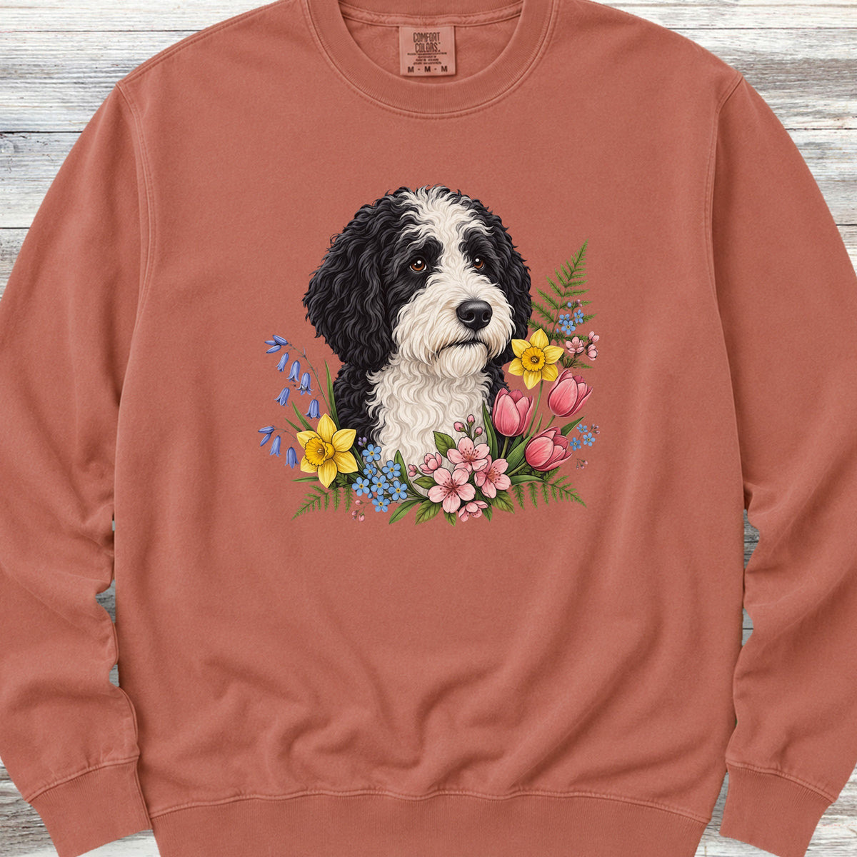 Sheepadoodle Spring Portrait Sweatshirt - Terracotta
