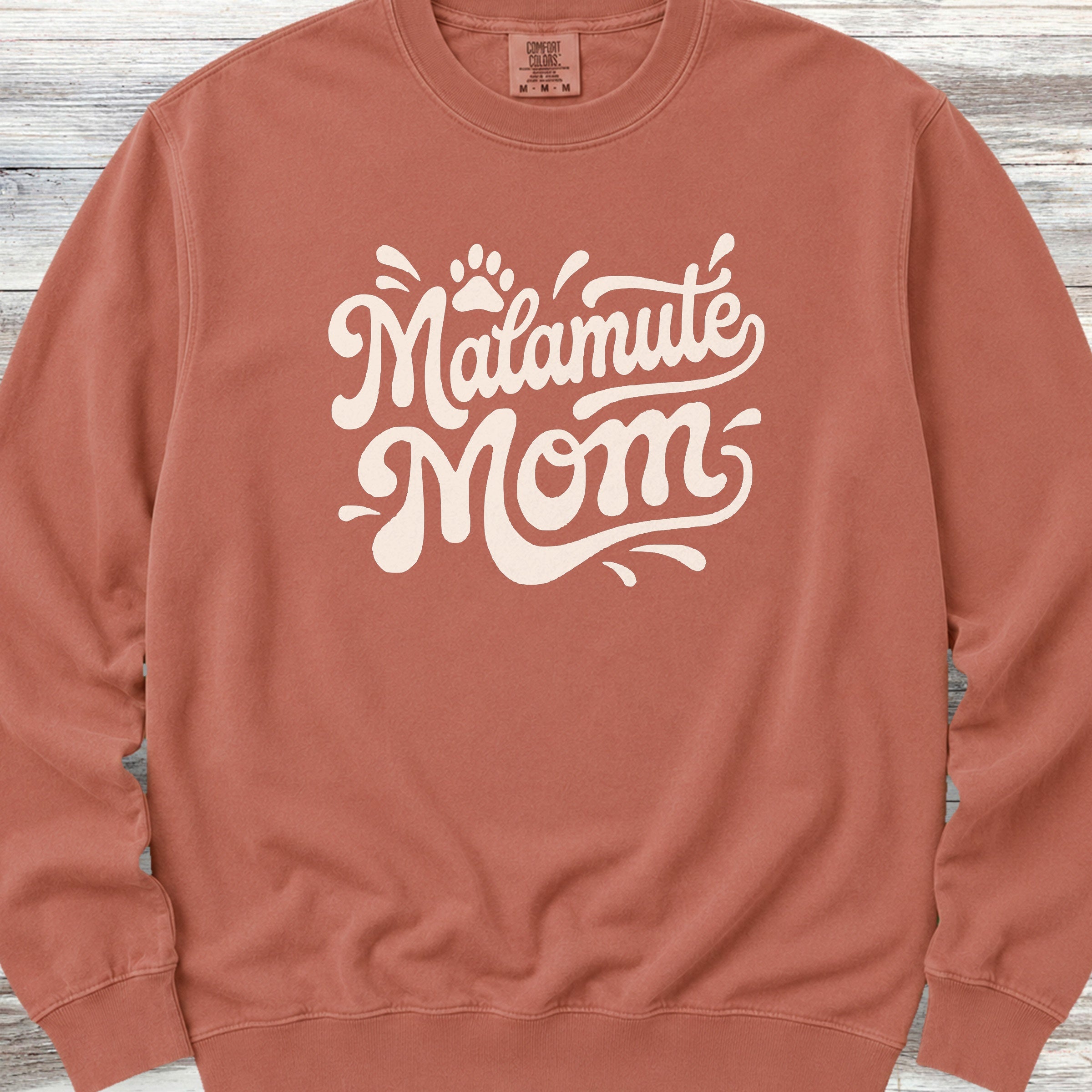 Alaskan Malamute Groovy Mom Sweatshirt - Terracotta