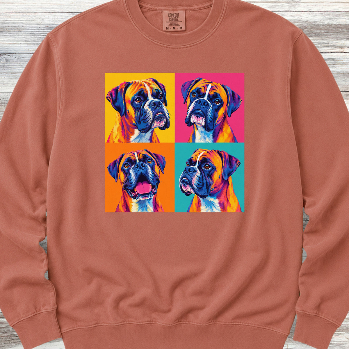 Boxer Pop Art Sweatshirt - Terracotta