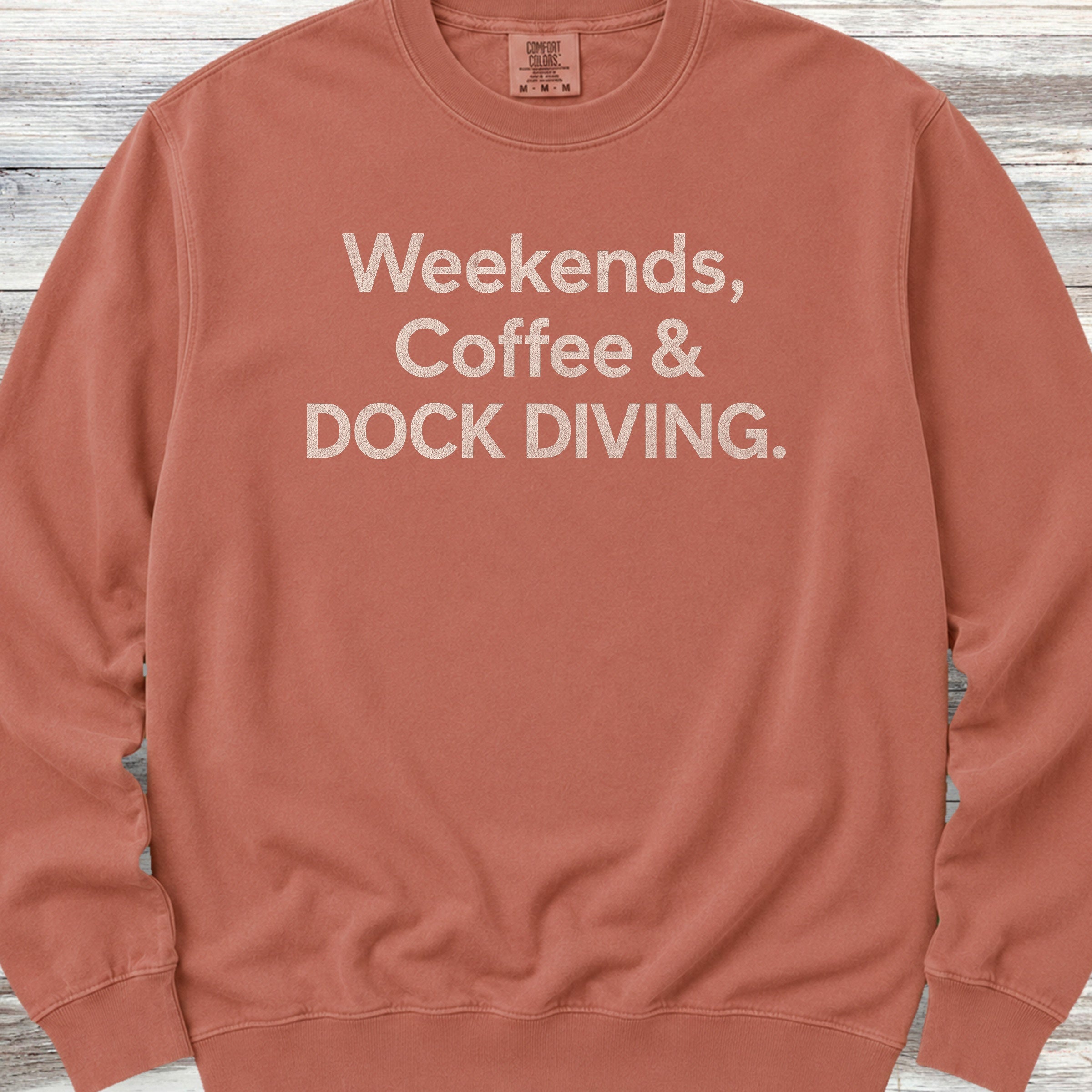 Weekends Coffee Dock Diving Sweatshirt - Terracotta