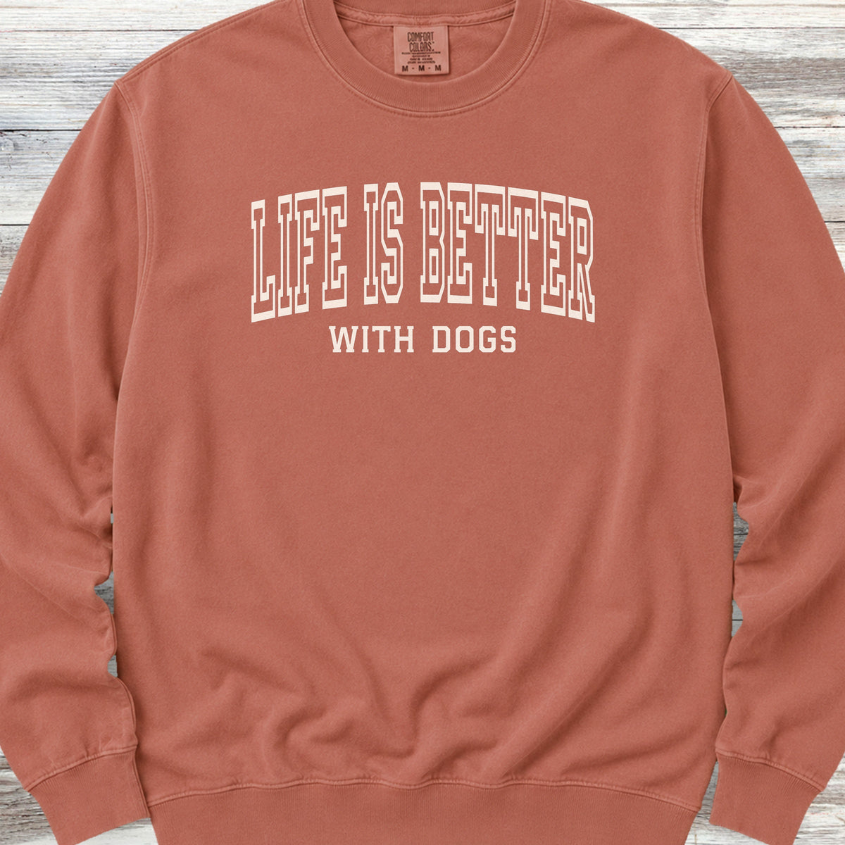 Life Is Better With Dogs Sweatshirt - Terracotta