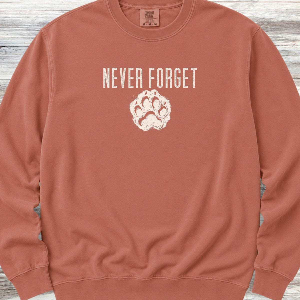 Never Forget Pawprint Sweatshirt - Terracotta