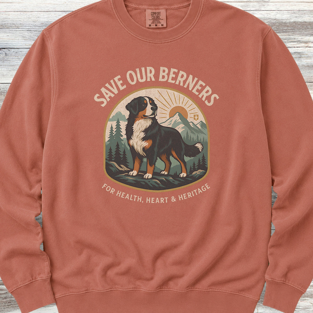Bernese Mountain Dog Save Berners Sweatshirt - Terracotta