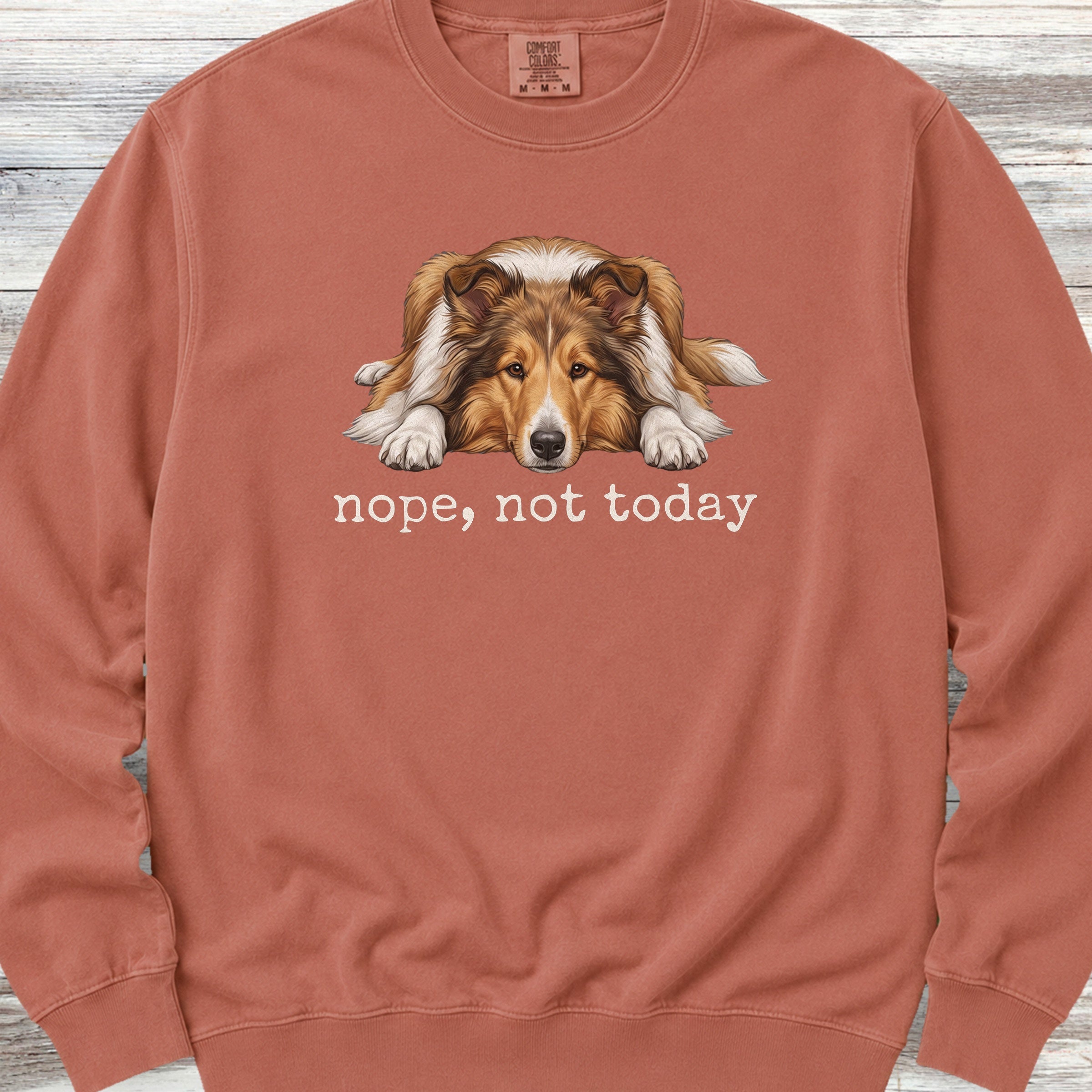 Rough Collie Nope Sweatshirt - Terracotta