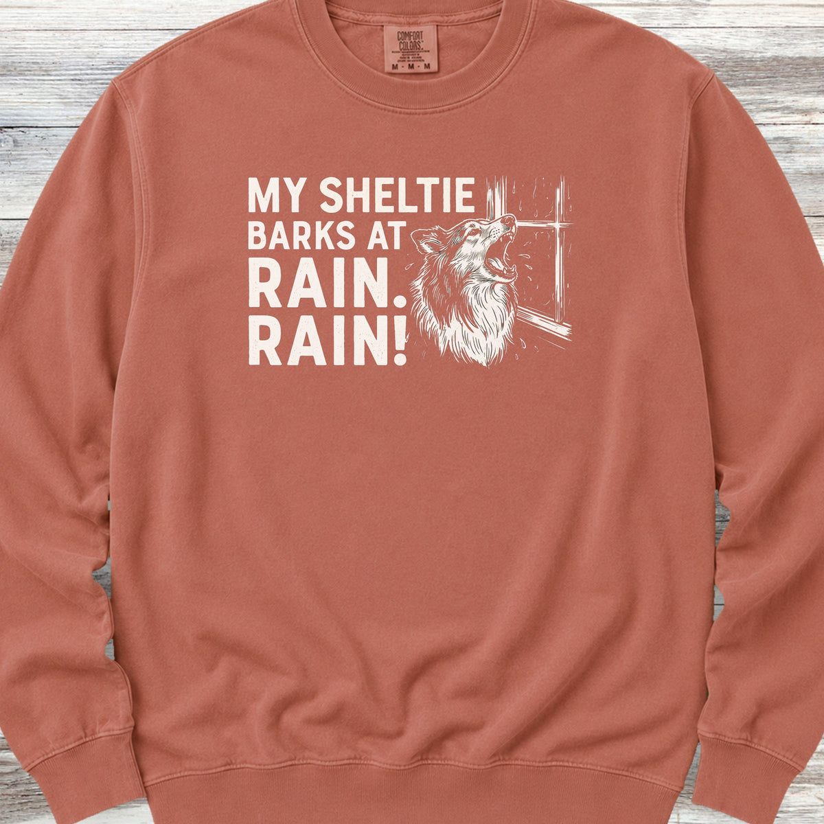 Shetland Sheepdog Rain Sweatshirt - Terracotta