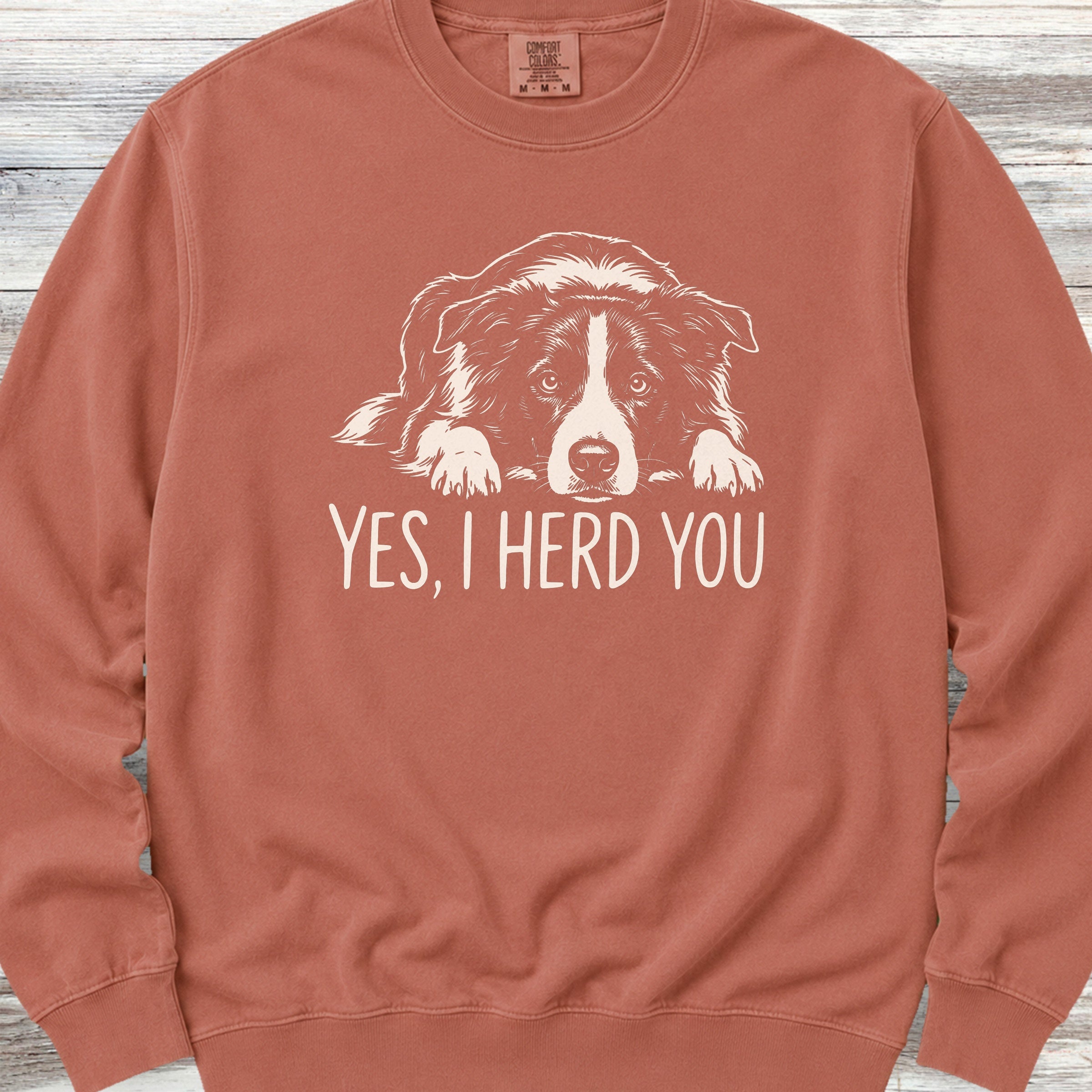 Border Collie Herd You Sweatshirt - Terracotta
