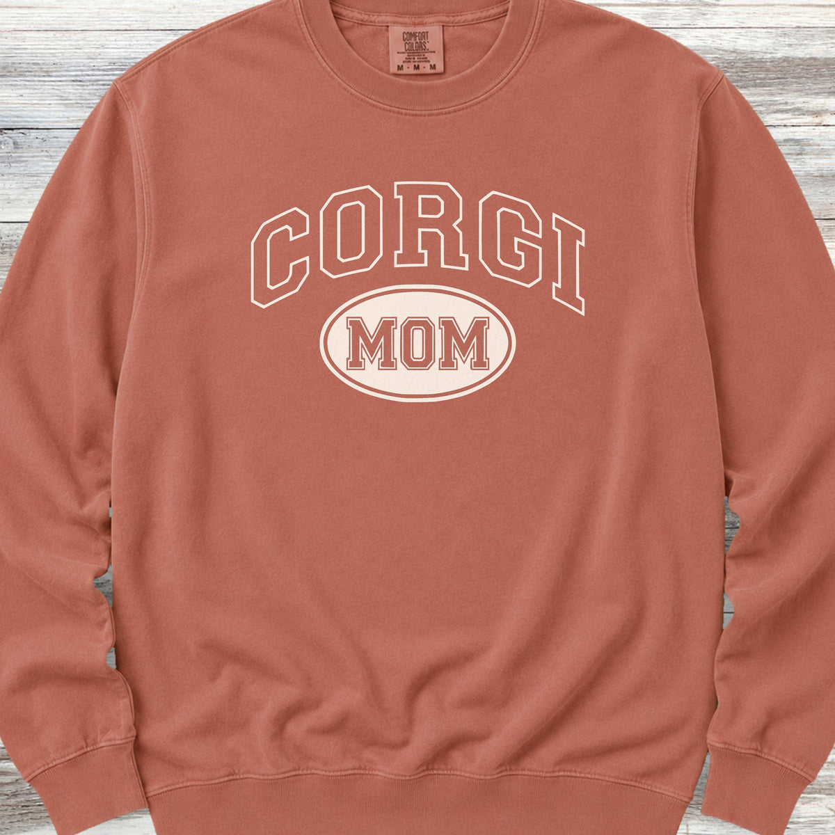 Corgi University Mom Sweatshirt - Terracotta
