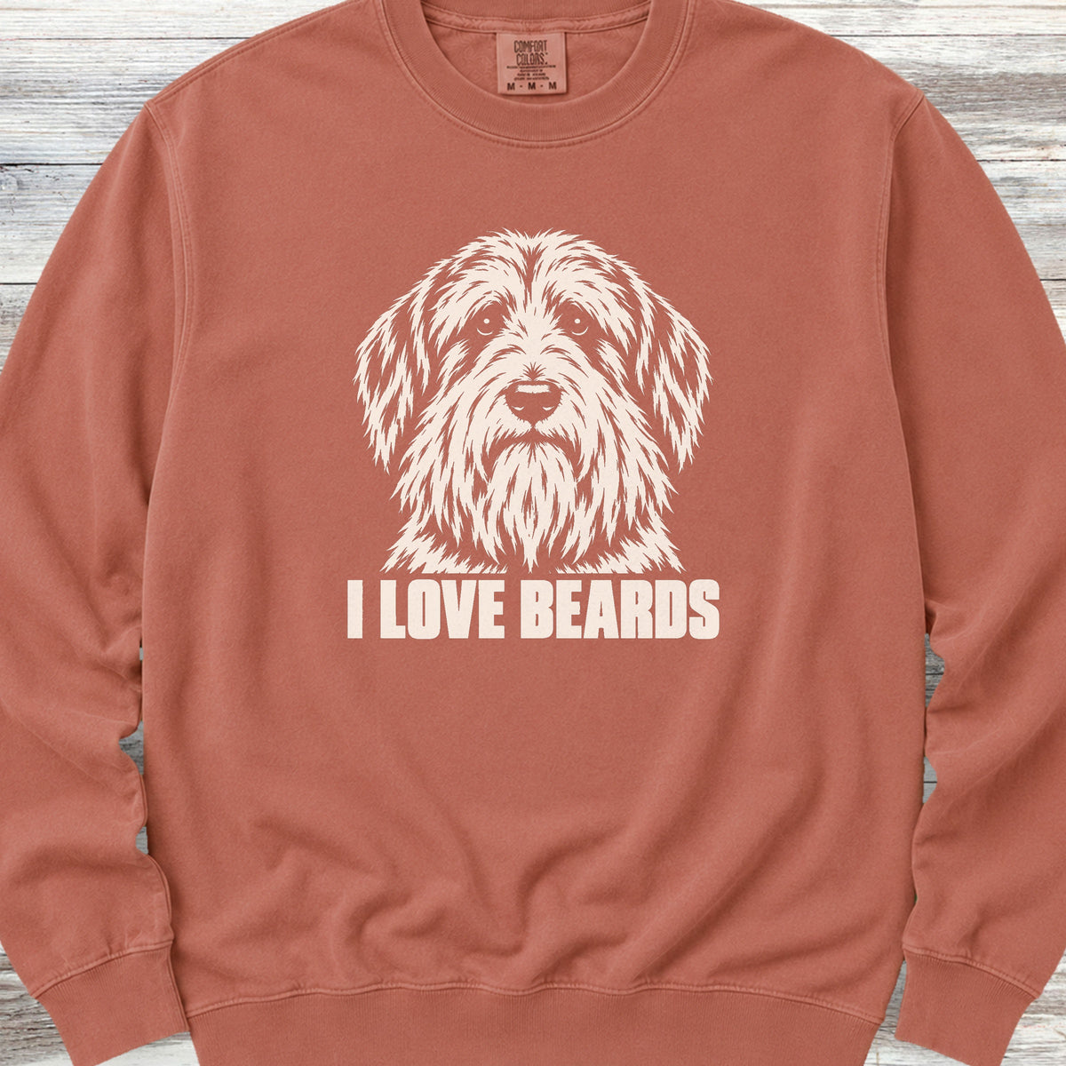 Bearded Collie I Love Beards Sweatshirt - Terracotta