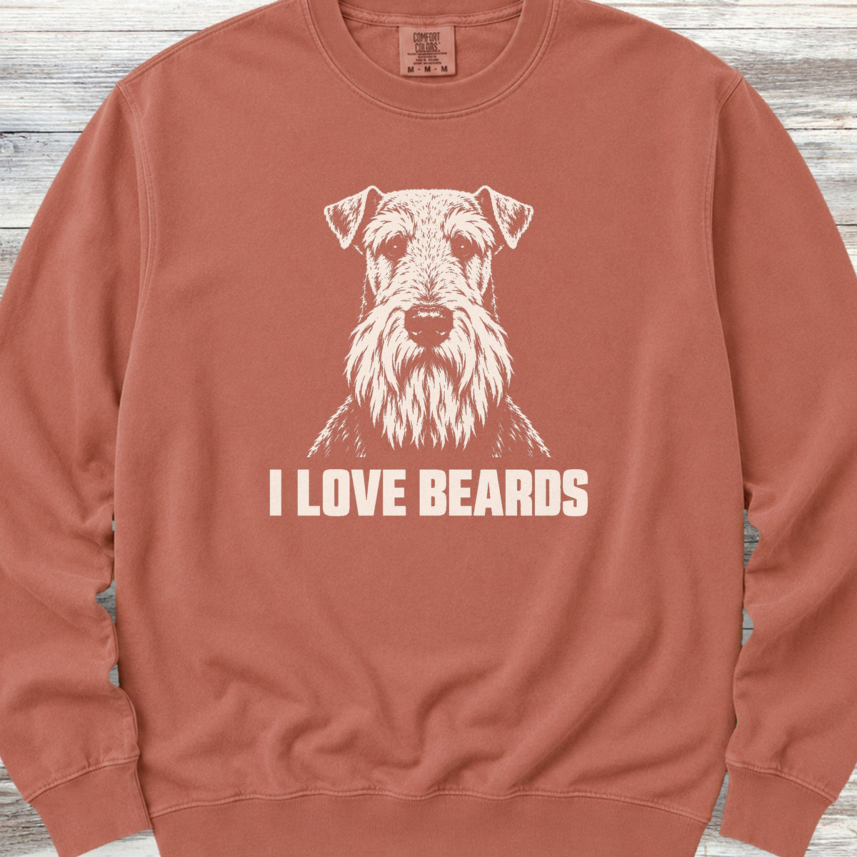 Airedale I Love Beards Sweatshirt - Terracotta
