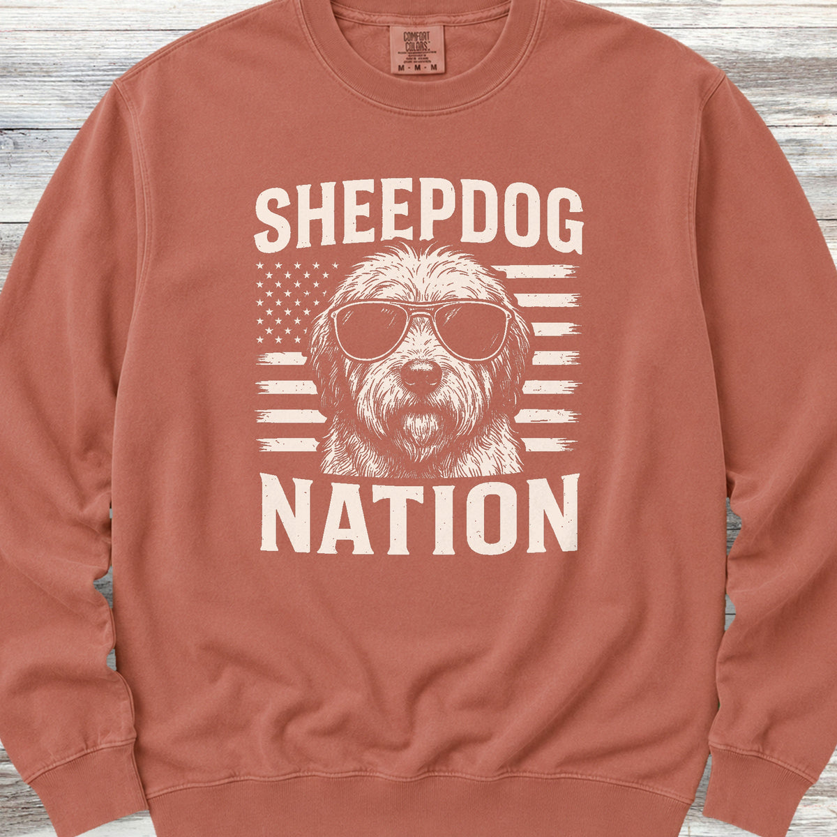 Old English Sheepdog Nation Sweatshirt - Terracotta