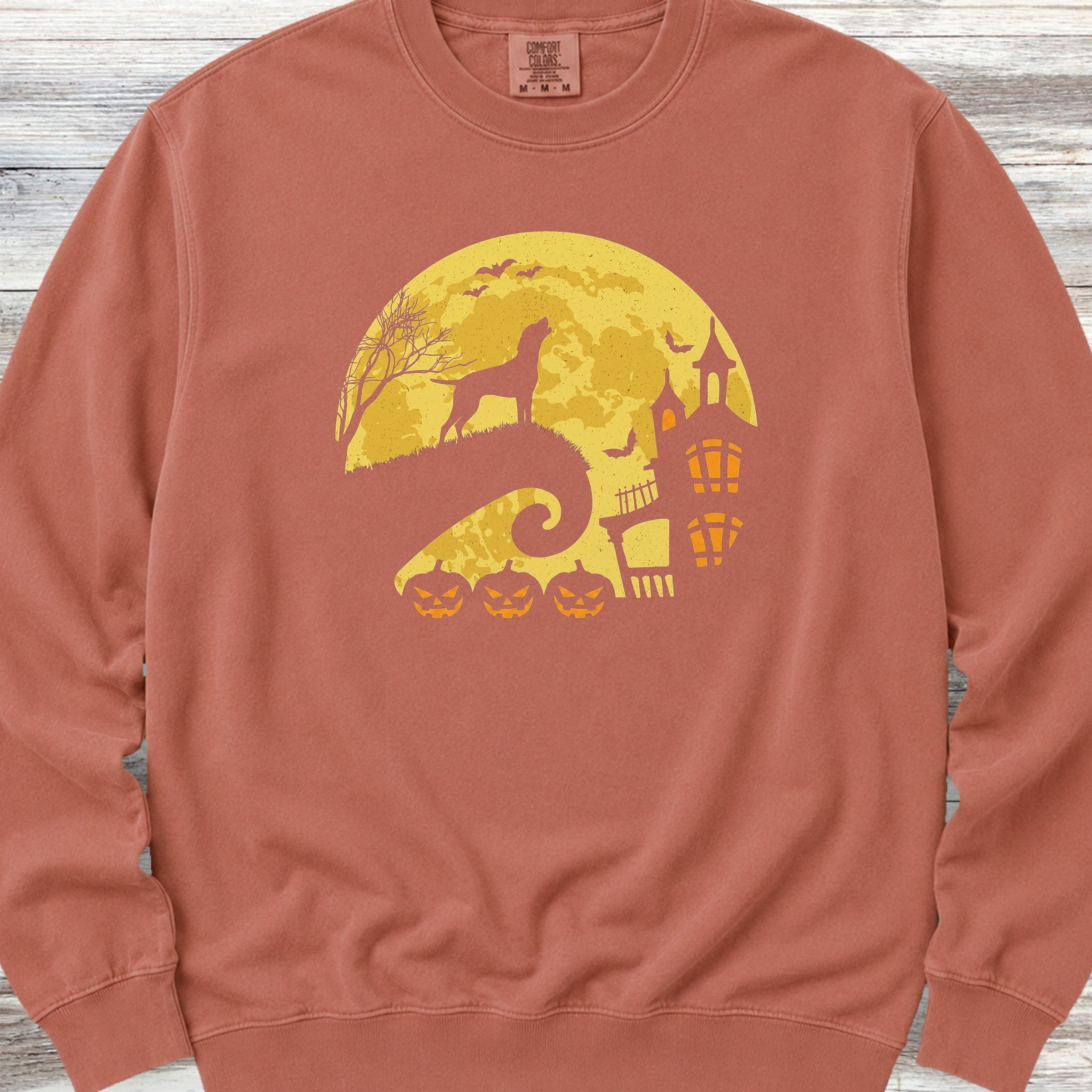 Vizsla Halloween Moon Sweatshirt - Terracotta