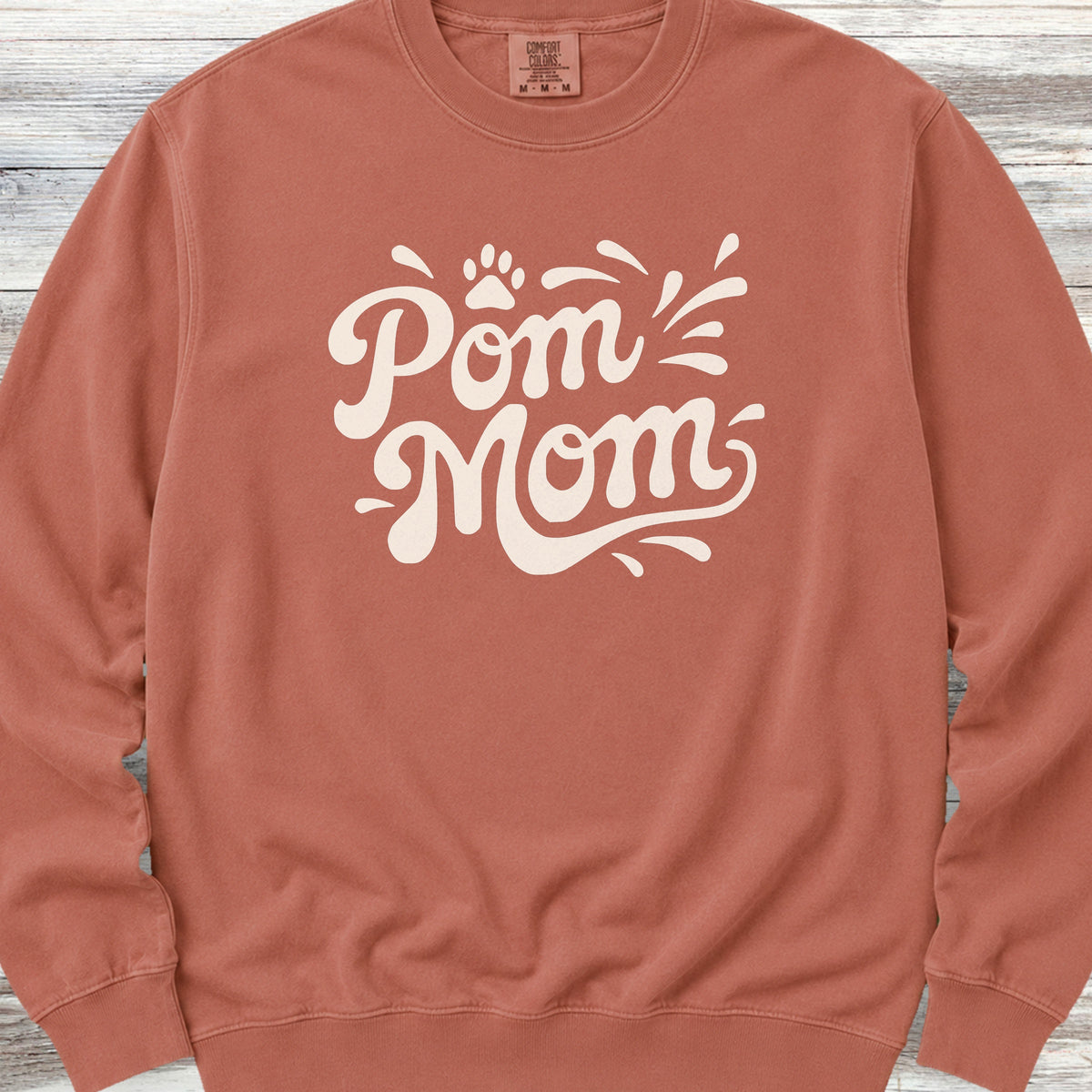 Pomeranian Groovy Mom Sweatshirt - Terracotta