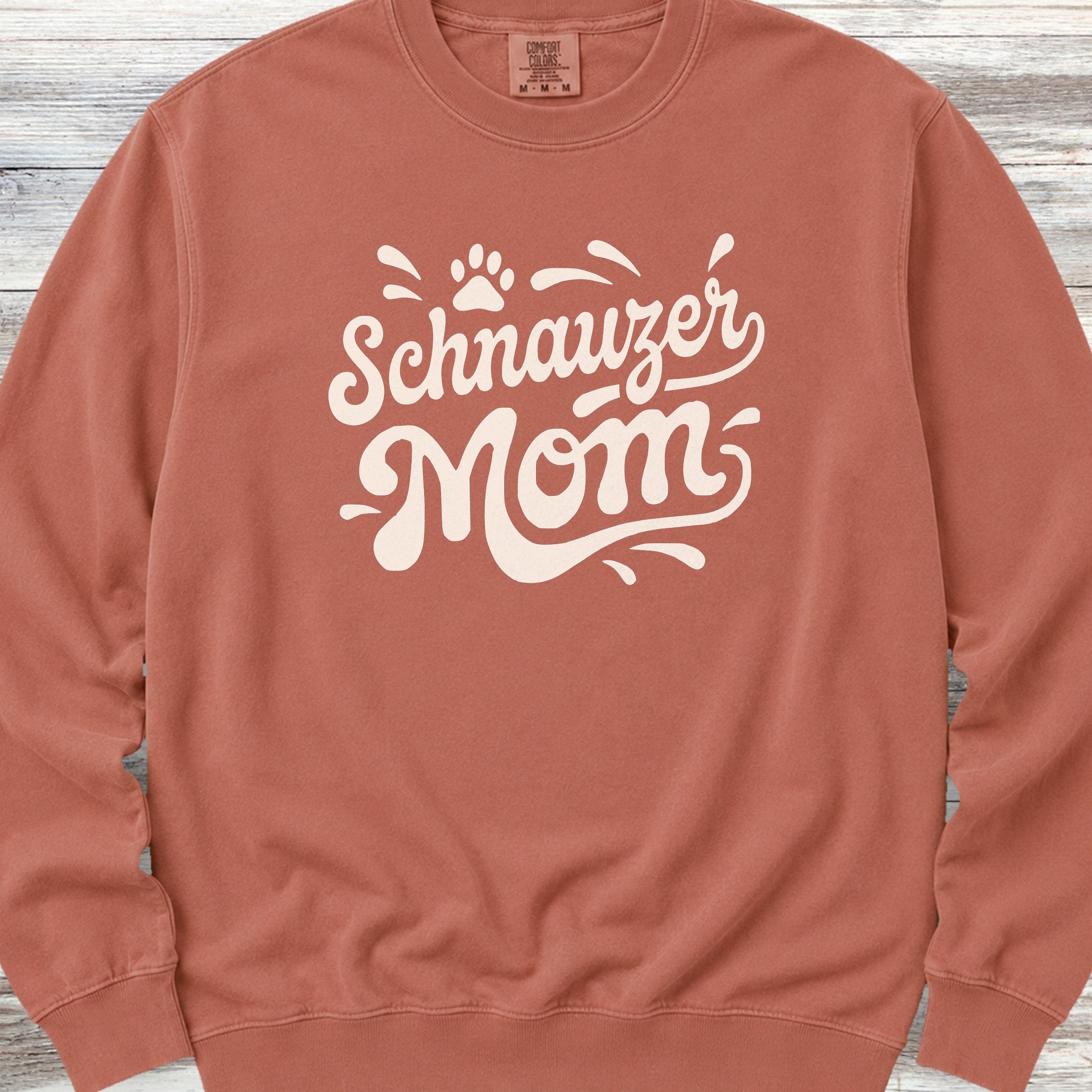 Schnauzer Groovy Mom Sweatshirt - Terracotta