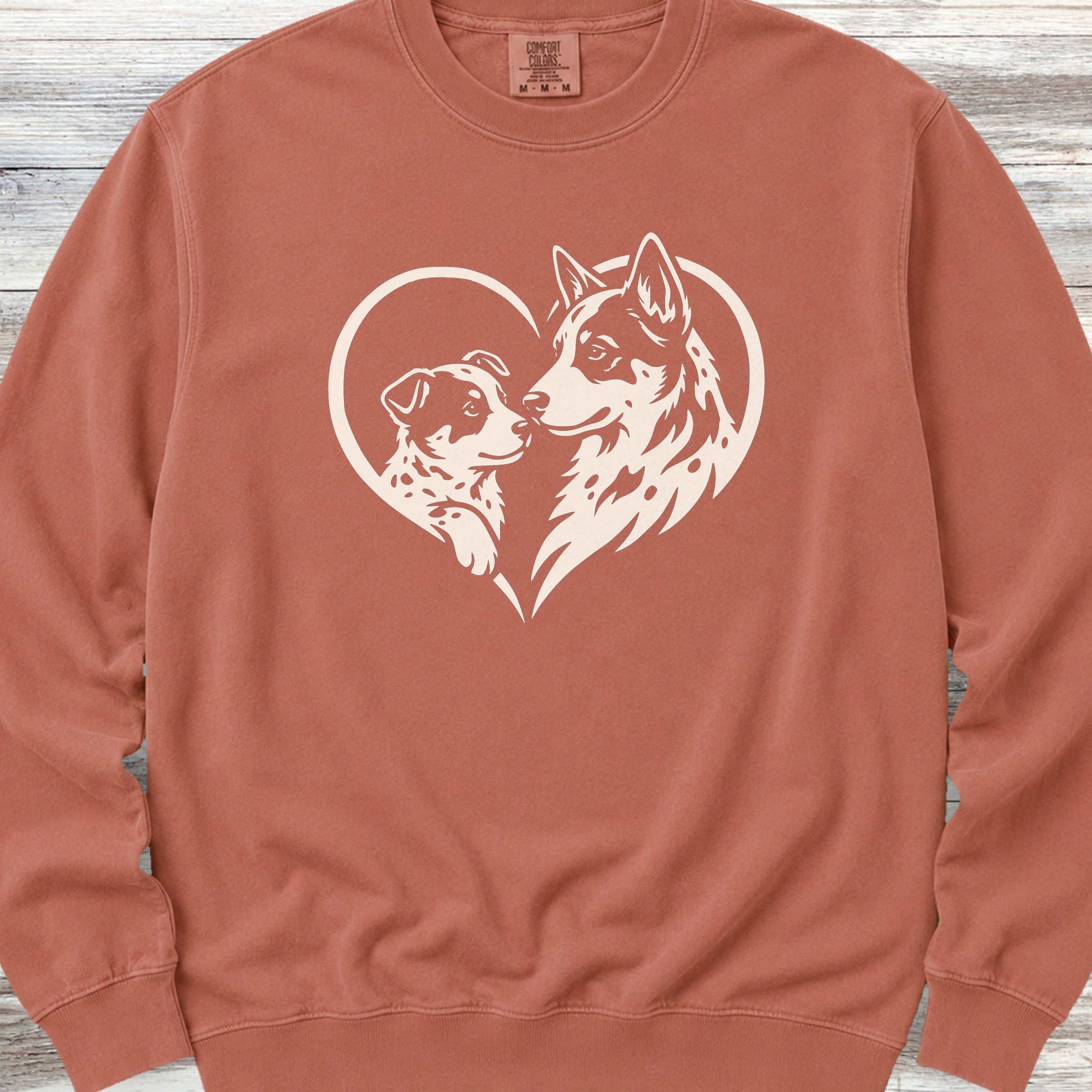 Australian Cattle Dog Heart Bond Sweatshirt - Terracotta