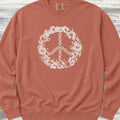 Vintage Floral Peace Sweatshirt - Terracotta