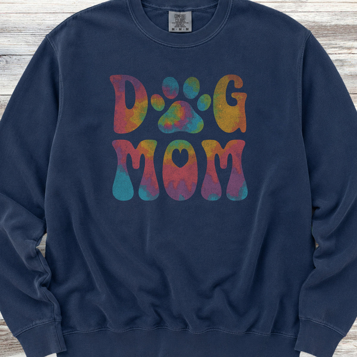 Dog Mom Rainbow Sweatshirt - True Navy